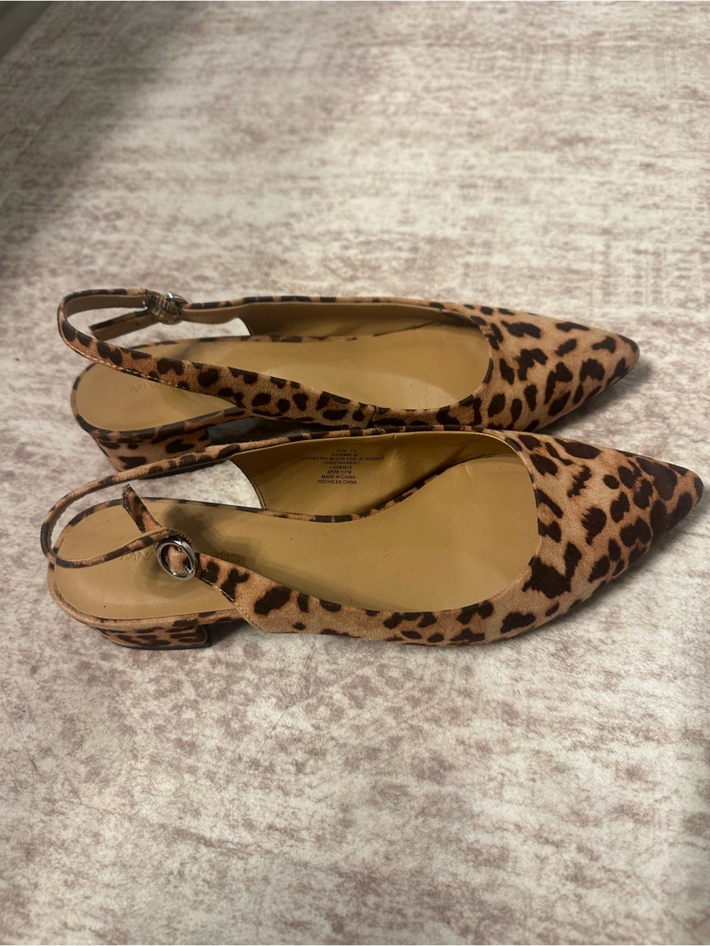 Banana Republic Leopard Print Pointed Slingback Flats - Brown/Tan